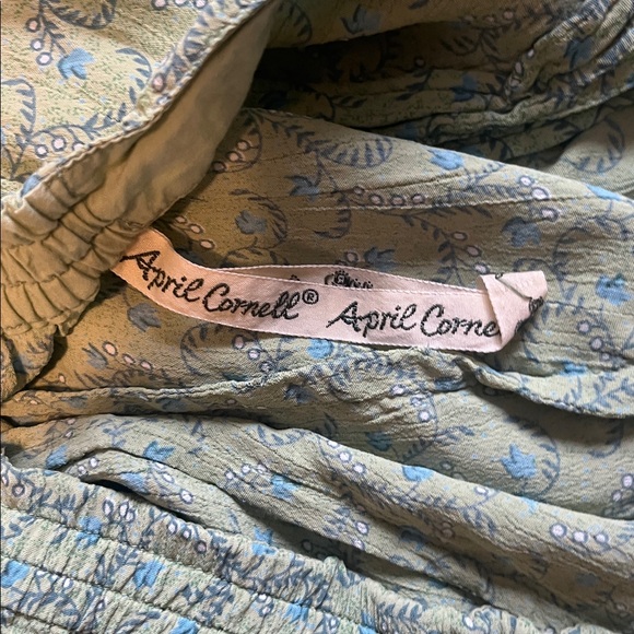 Vintage April Cornell | Green Floral Button Down Skirt - Picture 9 of 9